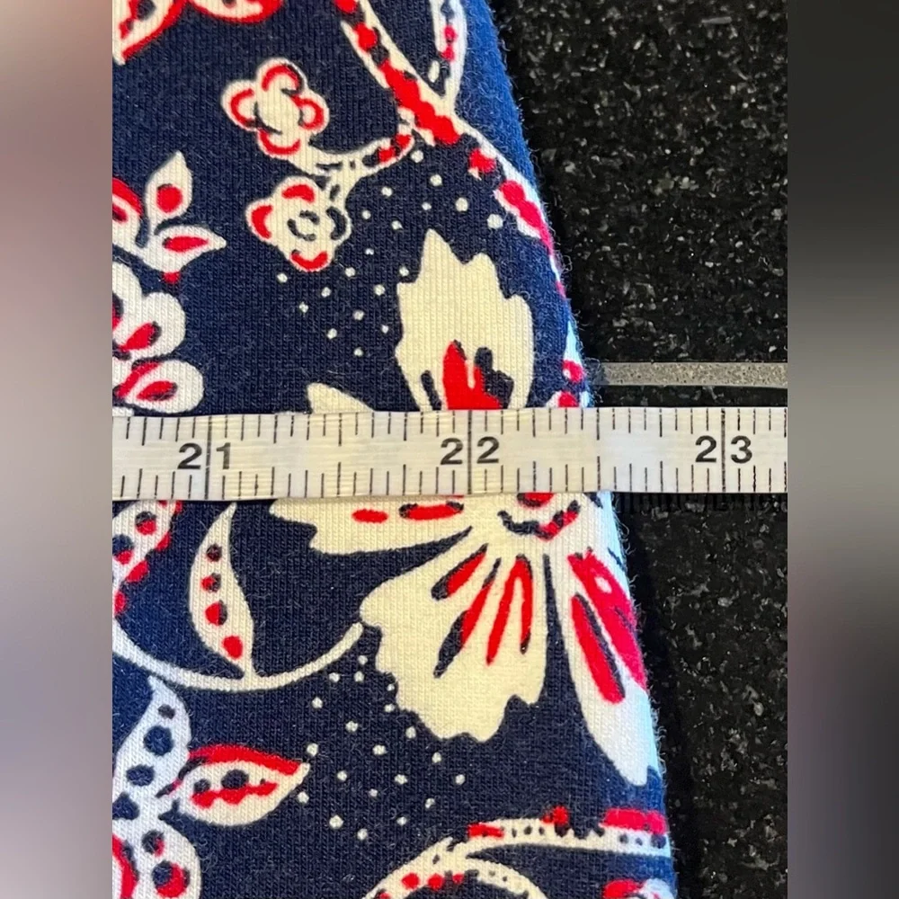Talbots Jersey Knit Maxi Skirt elastic Waist side Slits red-white-blue SZ. Med - Picture 9 of 15